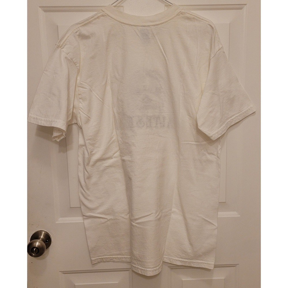 large white Unisex embroidered Maltese t-shirt. Maltese Face & Dog With MALTESE - Picture 4 of 4